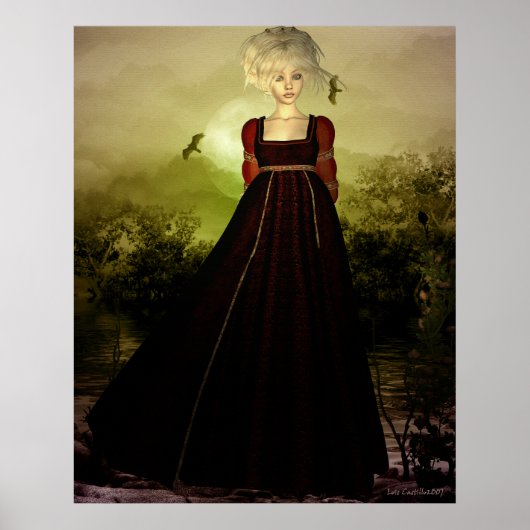 Portret op zonsondergang poster (Voorkant)