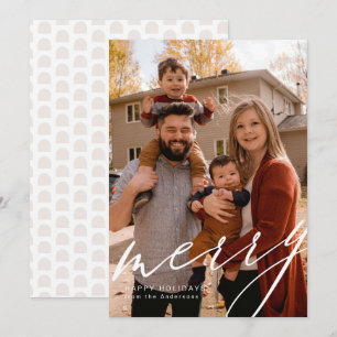 Portret over de volledige breedte met Merry in scr Feestdagenkaart