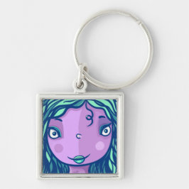 Portret Paars meisje Sleutelhanger