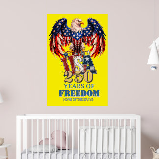 Portret Patriottische Adelaar USA Poster Gele Vers