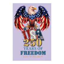 Portret Patriottische Adelaar USA Poster Paarse Ve
