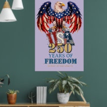 Portret Patriottische Adelaar USA Poster Paarse Ve