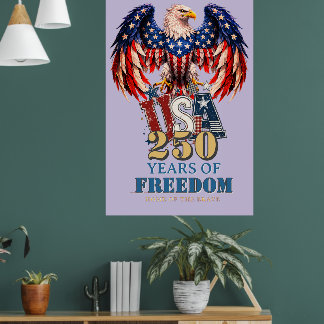 Portret Patriottische Adelaar USA Poster Paarse Ve