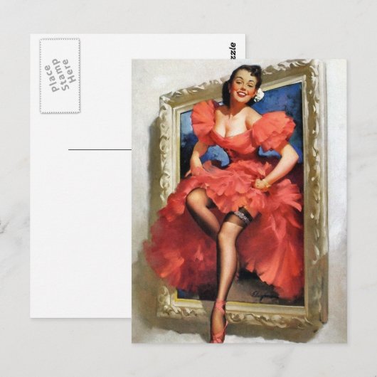 Portret Pin-Up Briefkaart (Voorkant / Achterkant)