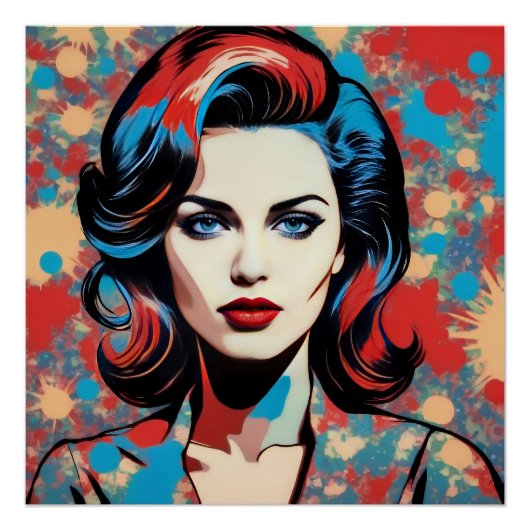 Portret pop art retro perfect poster (Voorkant)
