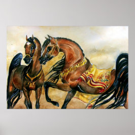Portret Poster voor Arabische paarden