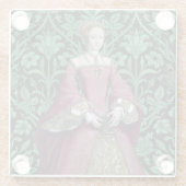 Portret Prinses Elizabeth Tudor, Queen Glazen Onderzetter (Achterkant)