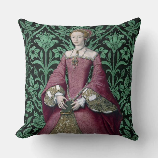 Portret Prinses Elizabeth Tudor, Queen Kussen (Voorkant)