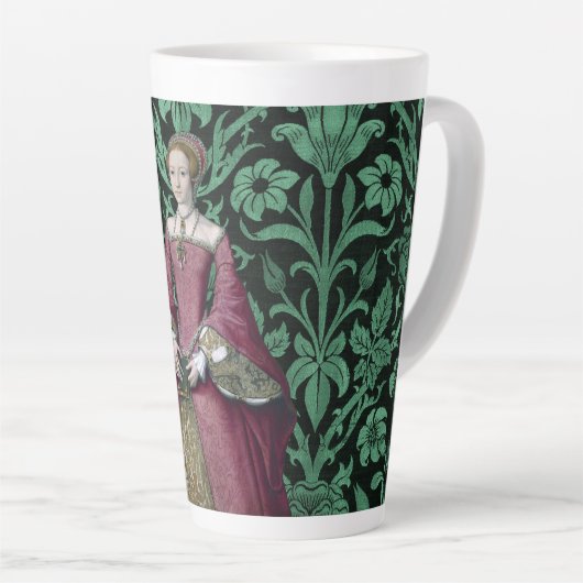 Portret Prinses Elizabeth Tudor, Queen Latte Mok (Rechterhoek)