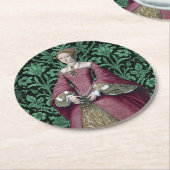 Portret Prinses Elizabeth Tudor, Queen Ronde Kartonnen Onderzetter (Gebogen)