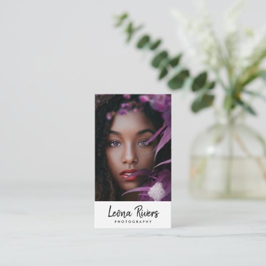 Portret QR Code Fotograaf Visitekaartje (Staand voorkant)