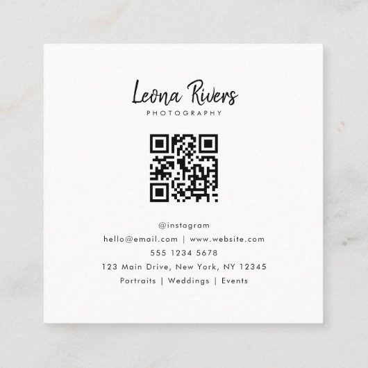 Portret QR Code Fotograaf Visitekaartje (Achterkant)
