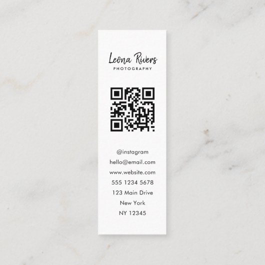 Portret QR Code Fotograaf Visitekaartje (Achterkant)