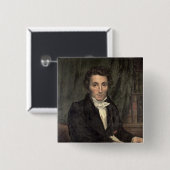 Portret Rene van Caillie Vierkante Button 5,1 Cm (Voorkant /achterkant)