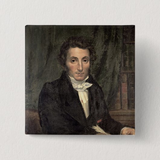 Portret Rene van Caillie Vierkante Button 5,1 Cm (Voorkant)