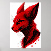 Portret rood kattenhoofd | AI Art Poster (Voorkant)
