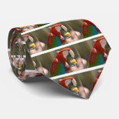 Portret Scarlet macaw die fruit eet Stropdas (Opgerold)