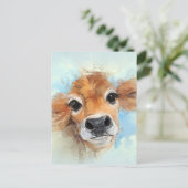 Portret schattige Koe Briefkaart (Staand voorkant)