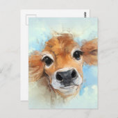 Portret schattige Koe Briefkaart (Voorkant / Achterkant)