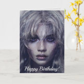 Portret Serene Mystical Dark Fantasy Vrouw Kaart (Gele Bloem)