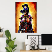 Portret steampunk skelet | AI Art Poster (Thuiskantoor)