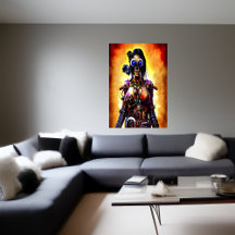 Portret steampunk skelet | AI Art Poster