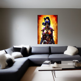 Portret steampunk skelet | AI Art Poster