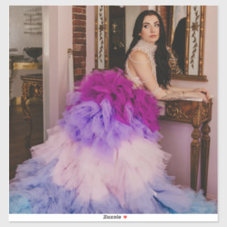 Portret sticker schattige vrouwengodin Tea Party