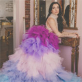 Portret sticker schattige vrouwengodin Tea Party (Voorkant)