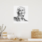 Portret Style Sketch Donald Trump Poster (Keuken)