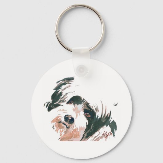 portret Tibetan Terrier Sleutelhanger (Voorkant)