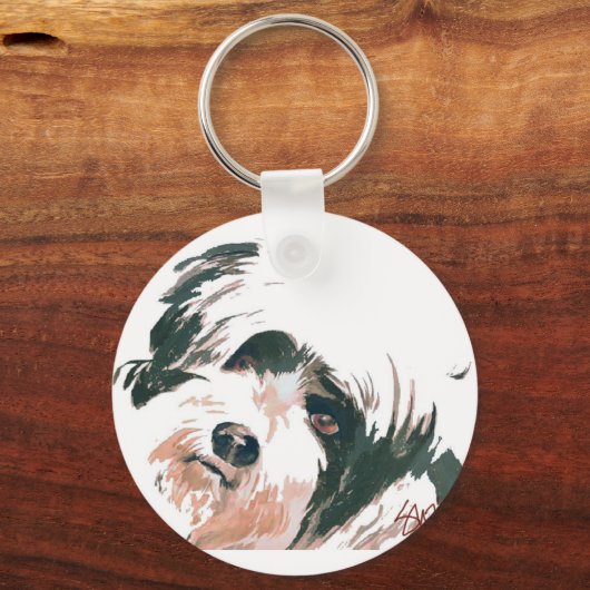 portret Tibetan Terrier Sleutelhanger (Voorkant)