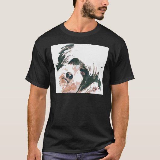 portret Tibetan Terrier T-shirt (Voorkant)