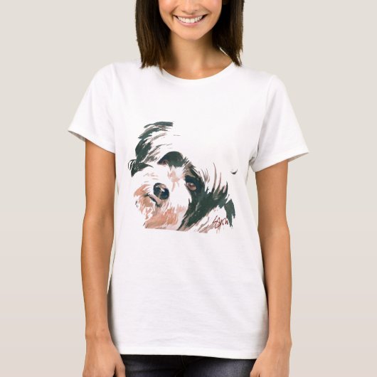 portret Tibetan Terrier T-shirt (Voorkant)