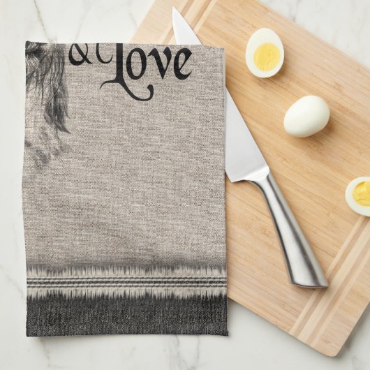  portret Tibetan Terrier Theedoek (Quarter Fold)