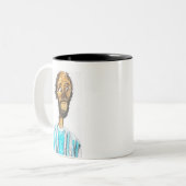 portret tweekleurige koffiemok (Voorkant links)