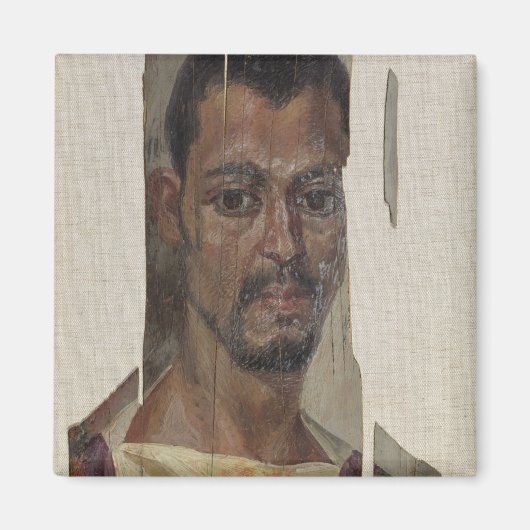 Portret uit Fayum (bijtende was op hout) Magneet (Voorkant)