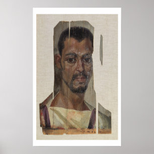 Portret uit Fayum (bijtende was op hout) Poster