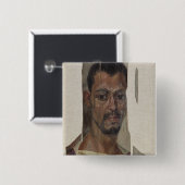Portret uit Fayum (bijtende was op hout) Vierkante Button 5,1 Cm (Voorkant /achterkant)