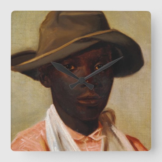 Portret van a Boy by Camille Pissarro Vierkante Klok (Voorkant)