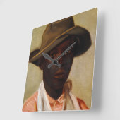 Portret van a Boy by Camille Pissarro Vierkante Klok (Hoek)