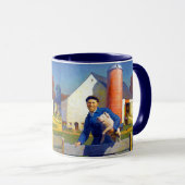 Portret van A Farmer N C Wyeth Americana Art 15oz Mok (Voorkant rechts)