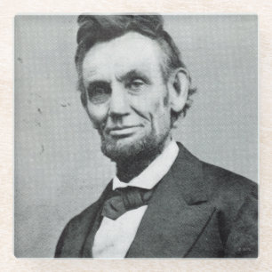 Portret van Abe Lincoln 1 Glazen Onderzetter