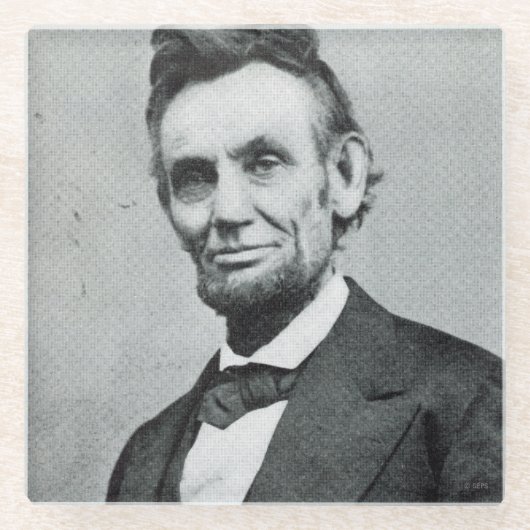 Portret van Abe Lincoln 1 Glazen Onderzetter (Voorkant)