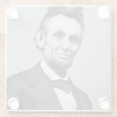 Portret van Abe Lincoln 1 Glazen Onderzetter (Achterkant)
