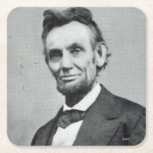 Portret van Abe Lincoln 1 Kartonnen Onderzetters