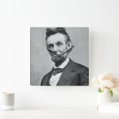 Portret van Abe Lincoln 1 Vierkante Klok (Huis)