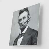 Portret van Abe Lincoln 1 Vierkante Klok (Hoek)