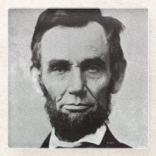 Portret van Abe Lincoln 2 Glazen Onderzetter