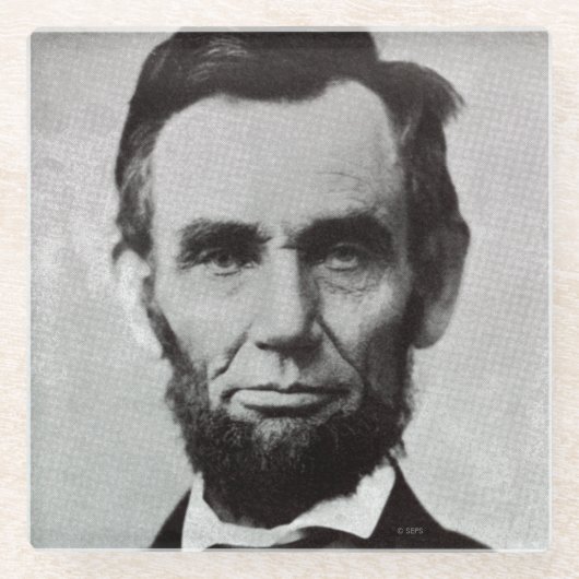 Portret van Abe Lincoln 2 Glazen Onderzetter (Voorkant)